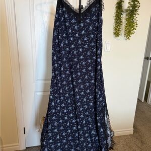 GAP Navy Blue Floral Maxi Dress